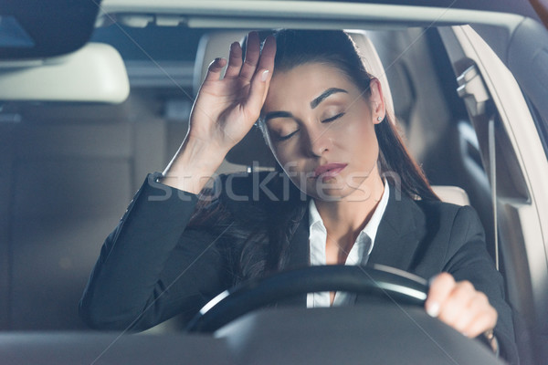 疲れ 女性 車 小さな スーツ 座って ストックフォト © LightFieldStudios