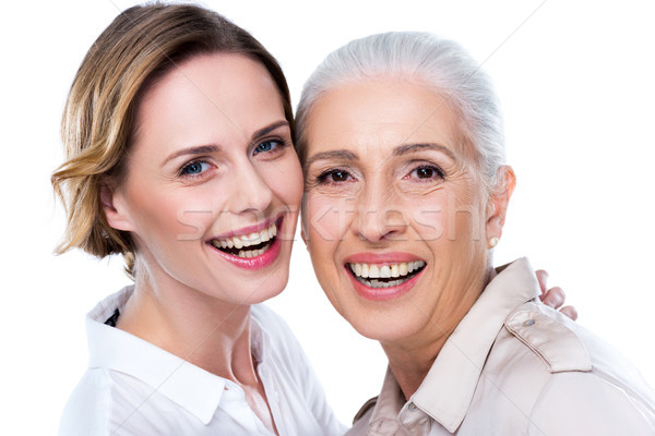 [[stock_photo]]: Adulte · fille · mère · portrait · belle · souriant