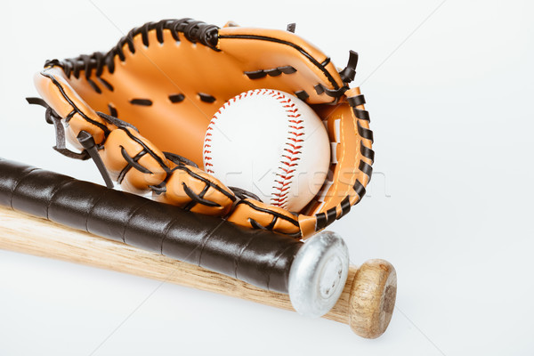 Stockfoto: Baseball · bal · shot · uitrusting · geïsoleerd