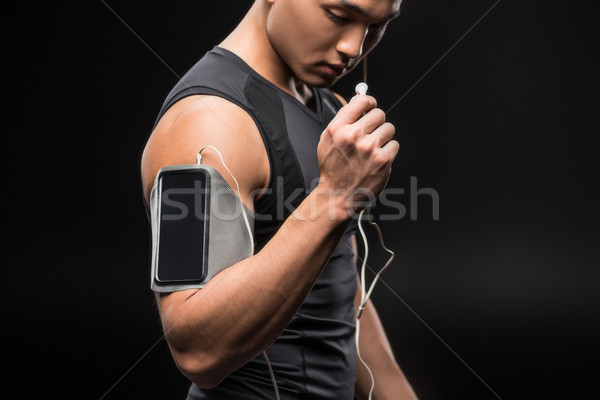 Сток-фото: спортсмен · смартфон · выстрел · молодые · азиатских