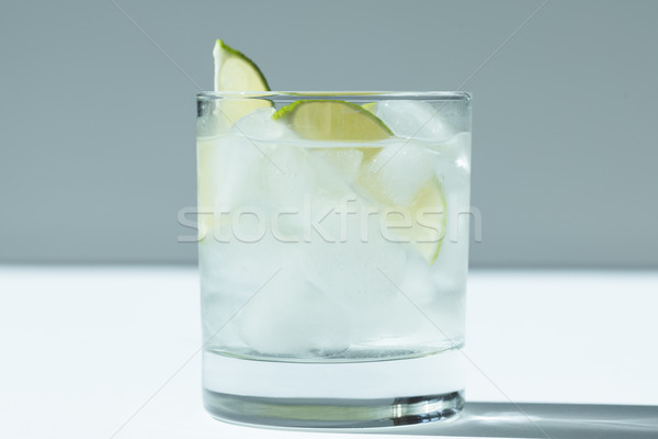 Gin koktél közelkép kilátás citrus jégkockák Stock fotó © LightFieldStudios