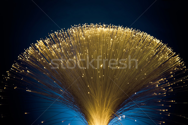 Błyszczący żółty włókno optyka tekstury streszczenie Zdjęcia stock © LightFieldStudios
