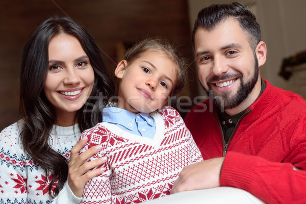 Stock photo: happy parents with daughter