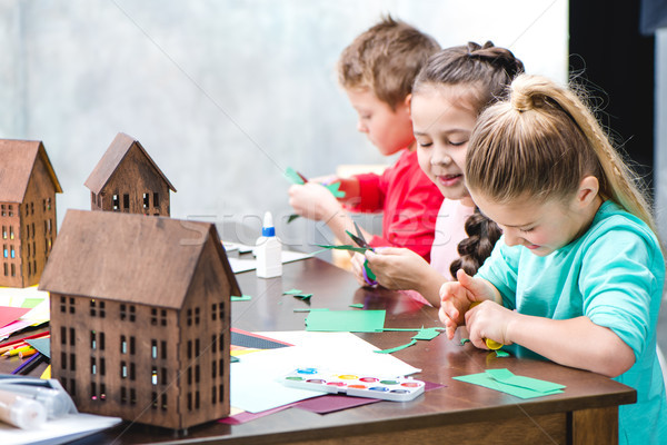 Schoolkinderen kleurrijk papier lijm schaar Stockfoto © LightFieldStudios