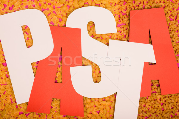 Makaronu różny litery słowo różowy Zdjęcia stock © LightFieldStudios