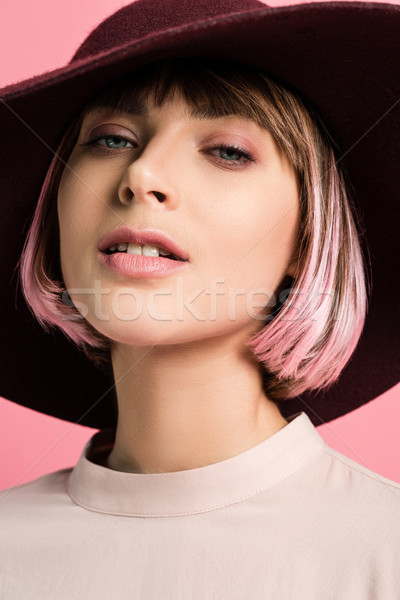 Jeune femme chapeau portrait jeunes mode femme [[stock_photo]] © LightFieldStudios