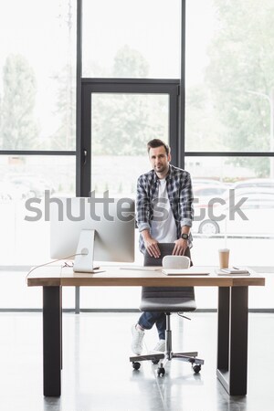 businessman working with desktop computer Stock photo © LightFieldStudios
