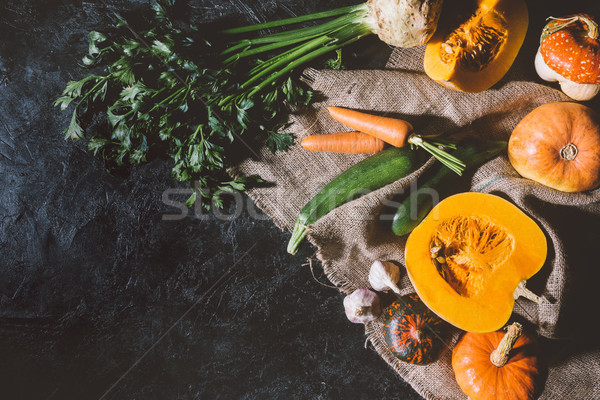 ripe vegetables on sackcloth Stock photo © LightFieldStudios