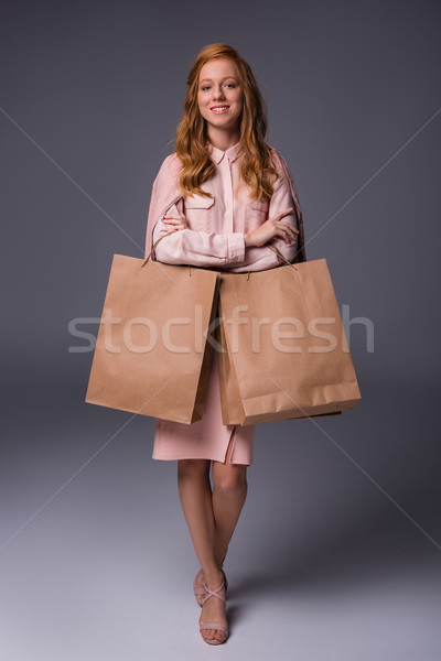 Foto stock: Senhora · atraente · elegante · rosa