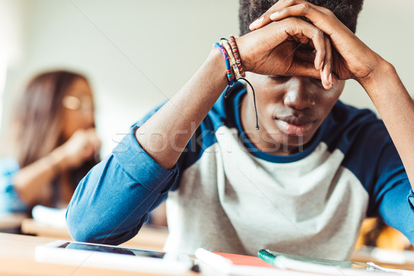 african american student sitting in class Stock photo © LightFieldStudios