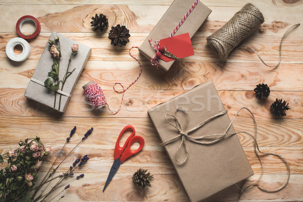 christmas gift and decorations Stock photo © LightFieldStudios