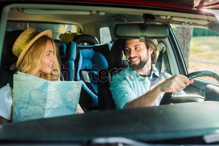 couple of travelers in minivan Stock photo © LightFieldStudios