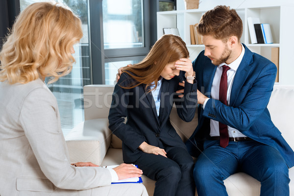 young couple and psychologist Stock photo © LightFieldStudios