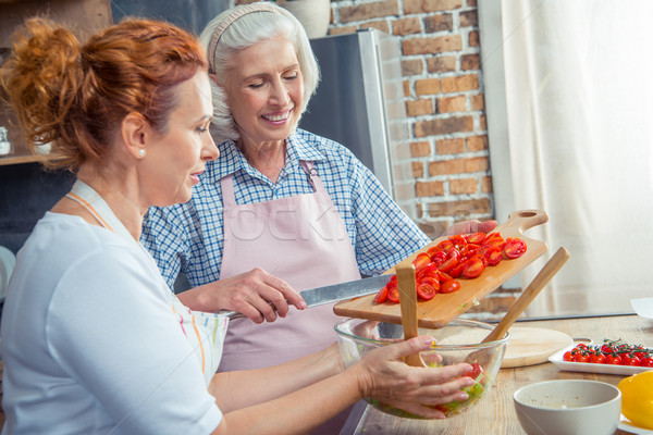 Stock photo: Women cooking together