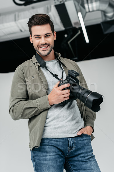 Photographe photo studio professionnels Homme numérique Photo stock © LightFieldStudios