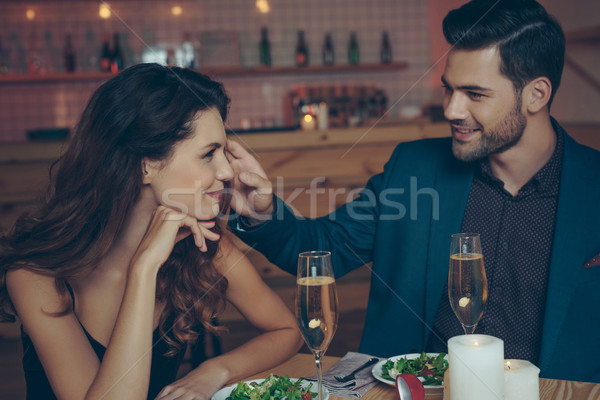 Stockfoto: Paar · romantische · diner · liefde · samen