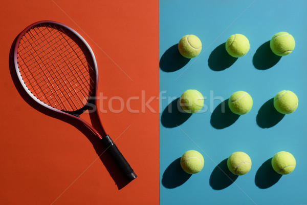 Tennisschläger Kugeln top Ansicht erschossen zwei Stock foto © LightFieldStudios