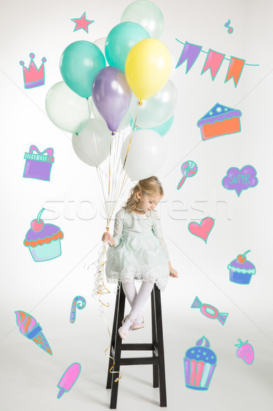 Girl with air balloons  Stock photo © LightFieldStudios