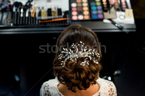 elegant hairstyle with accessory Stock photo © LightFieldStudios