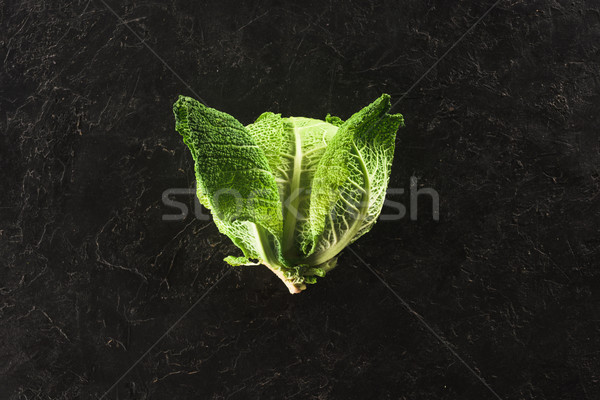 top view of fresh healthy savoy cabbage on black  Stock photo © LightFieldStudios
