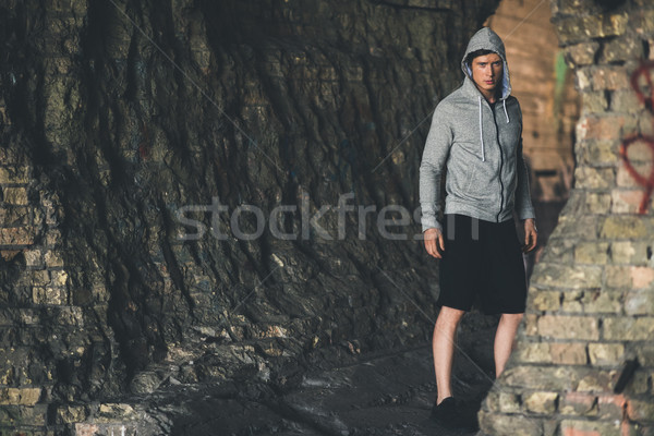 young man in hoodie Stock photo © LightFieldStudios
