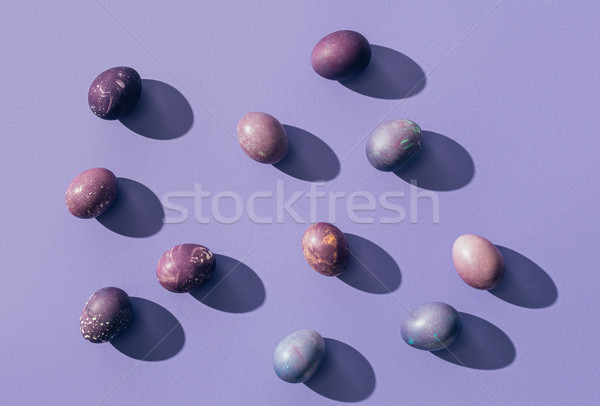 紫色 描いた 卵 イースター 春 食品 ストックフォト © LightFieldStudios
