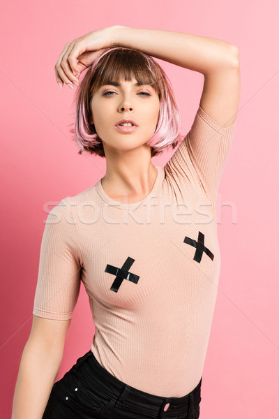 woman with pink hair Stock photo © LightFieldStudios