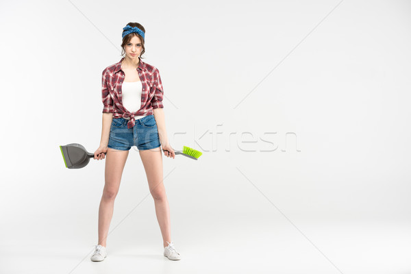 女子 舀 刷 吸引力 年輕女子 商業照片 © LightFieldStudios