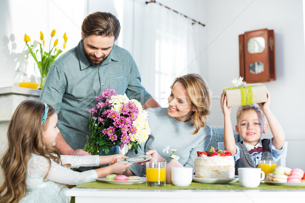 Family celebrating Mothers Day Stock photo © LightFieldStudios