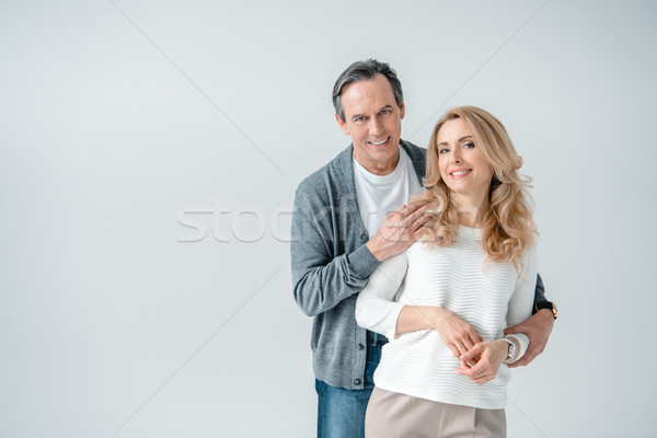 Portrait souriant élégant homme mûr femme gris [[stock_photo]] © LightFieldStudios