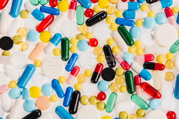 Felső kilátás színes orvosi tabletták kapszulák Stock fotó © LightFieldStudios