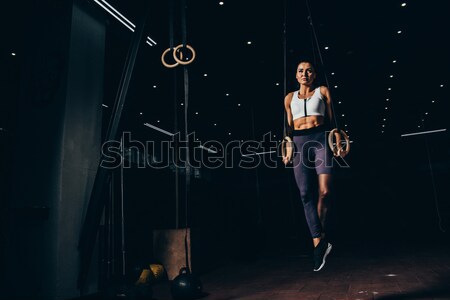 african sporty man in sports uniform playing basketball on black Stock photo © LightFieldStudios