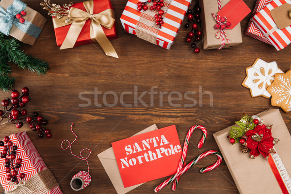 christmas gifts and decorations Stock photo © LightFieldStudios