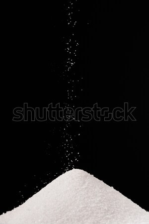 Foto stock: Blanco · azúcar · caer · aislado · blanco · negro