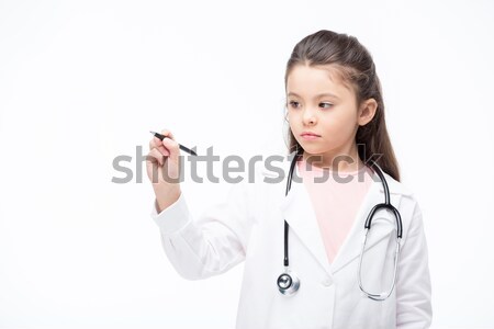 女孩 醫生 服裝 小女孩 醫生 制服 商業照片 © LightFieldStudios