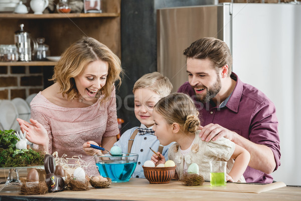 Stock photo: Family preparing for Easter
