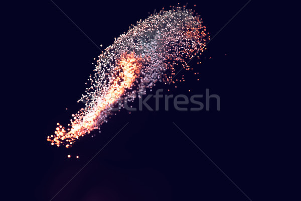 shiny fiber optics on dark background, looks like constellation in space Stock photo © LightFieldStudios