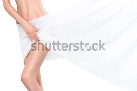 Widoku nago dziewczyna przezroczysty spódnica odizolowany Zdjęcia stock © LightFieldStudios