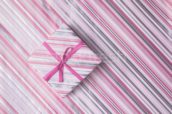 Foto stock: Navidad · regalo · papel · de · regalo · superior · vista · caja · de · regalo
