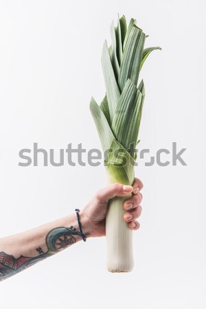 Mão verde pepino isolado branco Foto stock © LightFieldStudios