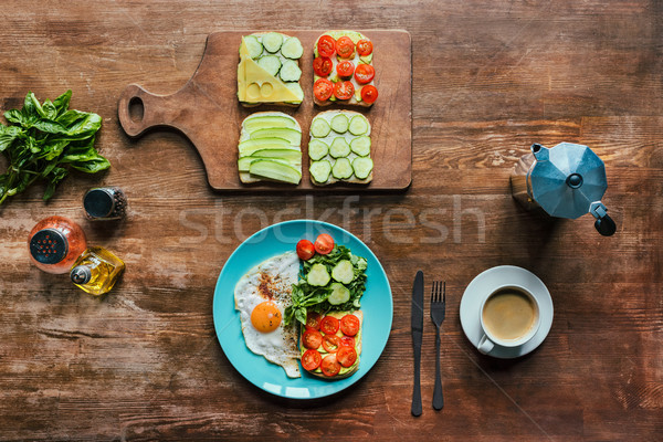 Stock photo: healthy breakfast and cup of coffee