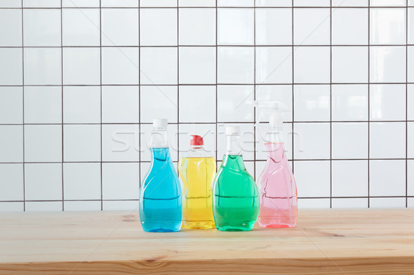 plastic bottles with cleaning fluids  Stock photo © LightFieldStudios