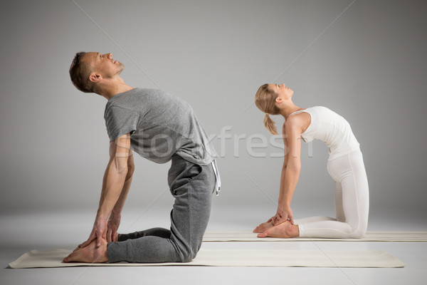 Couple standing in yoga pose   Stock photo © LightFieldStudios