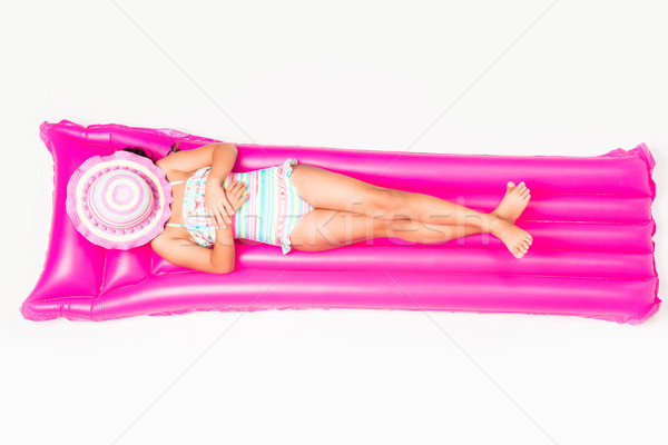 Criança natação colchão topo ver Foto stock © LightFieldStudios