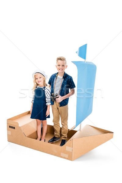 Enfants jouet navire cute peu garçon [[stock_photo]] © LightFieldStudios