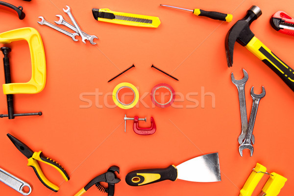 Smiley face made of tools Stock photo © LightFieldStudios