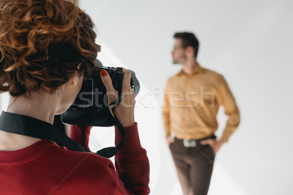 professional photographer and model Stock photo © LightFieldStudios