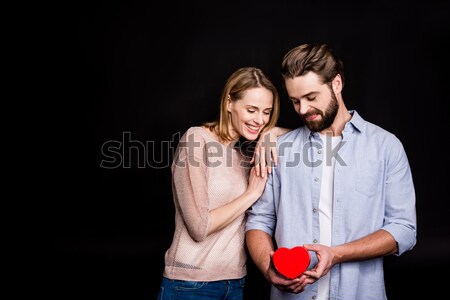 Couple with gift for Valentine's Day Stock photo © LightFieldStudios