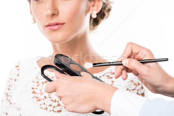 Machiaj paleta focus selectiv make-up artist model Imagine de stoc © LightFieldStudios