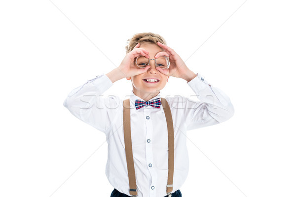 cheerful boy in eyeglasses Stock photo © LightFieldStudios